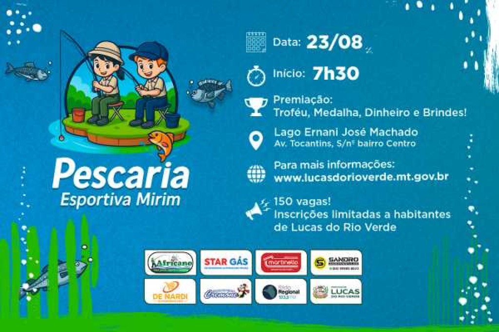 Pescaria infantil abrirá inscrições para crianças de 6 a 12 anos