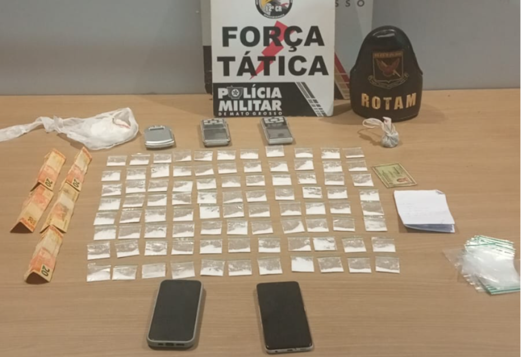 Polícia Militar prende casal suspeito por tráfico e apreende 90 porções de drogas