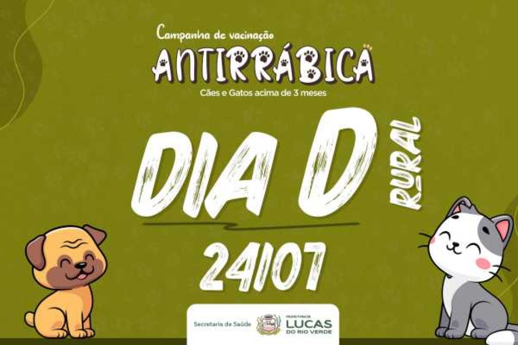 Dia "D" de vacinação contra a raiva na área rural será na sexta-feira (24)