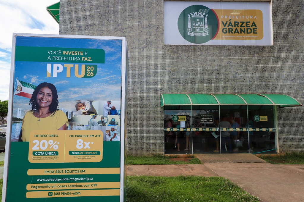 Várzea Grande mantém atendimento presencial e online para IPTU e Refis