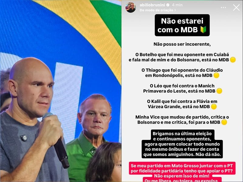 Prefeito de Cuiabá eleva o tom ao discordar na decisão de aliança entre PL e MDB