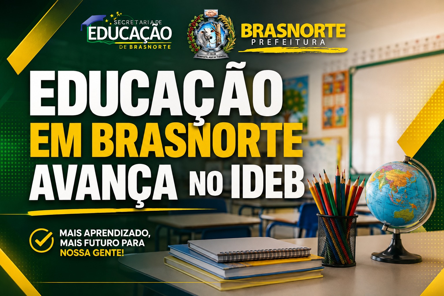 Educação de Brasnorte avança no IDEB e escola municipal alcança nota 6,5