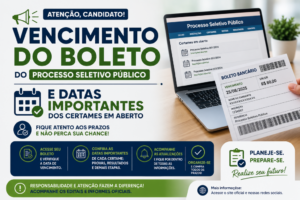 PRIMAVERA DO LESTE ALERTA CANDIDATOS SOBRE VENCIMENTO DO BOLETO DO PROCESSO SELETIVO PÚBLICO E DATAS IMPORTANTES DOS CERTAMES EM ABERTO