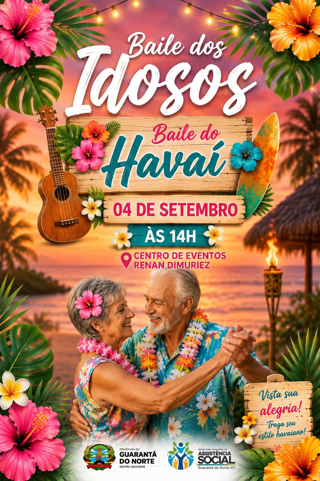 Guarantã do Norte promove “Baile dos Idosos” com temática havaiana nesta sexta-feira
