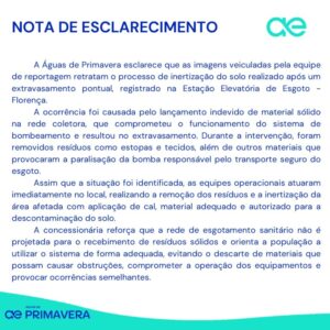 Prefeitura de Primavera do Leste adota providências após ocorrências envolvendo estações elevatórias de esgoto