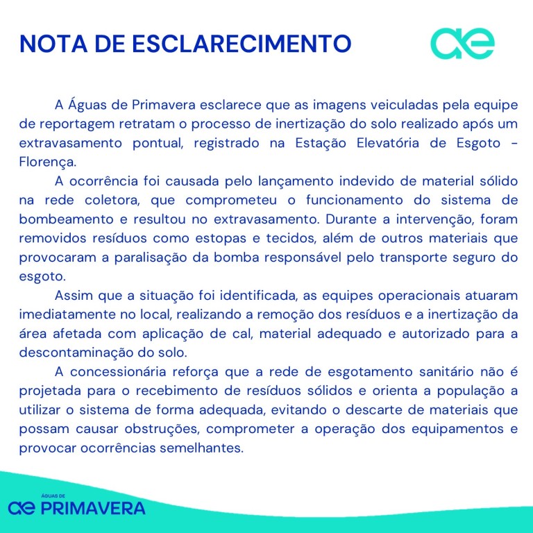 Prefeitura de Primavera do Leste adota providências após ocorrências envolvendo estações elevatórias de esgoto