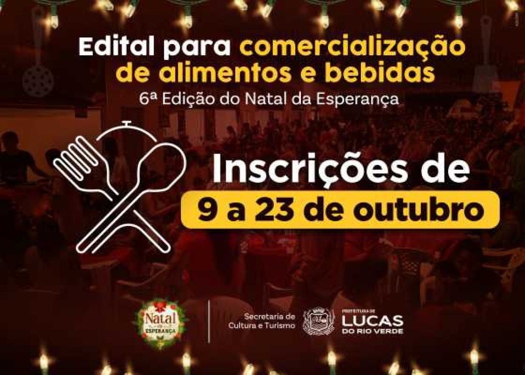 Natal da Esperança 2026: inscrições para comercialização de alimentos e bebidas seguem até 23 de outubro