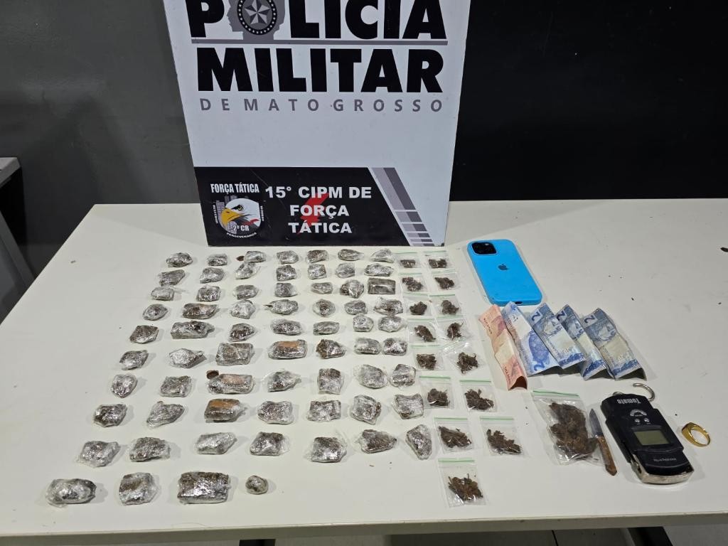 Força Tática apreende mais de 80 porções de maconha e prende dois homens por tráfico