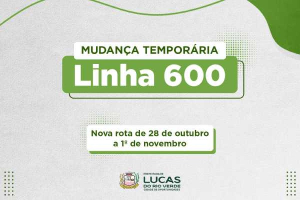 Linha 600 do transporte coletivo adotará rota diferenciada a partir desta quarta-feira (28)